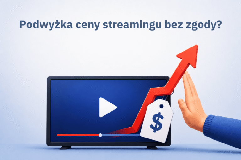 Ręka zatrzymująca wzrost ceny abonamentu platformy streamingowej